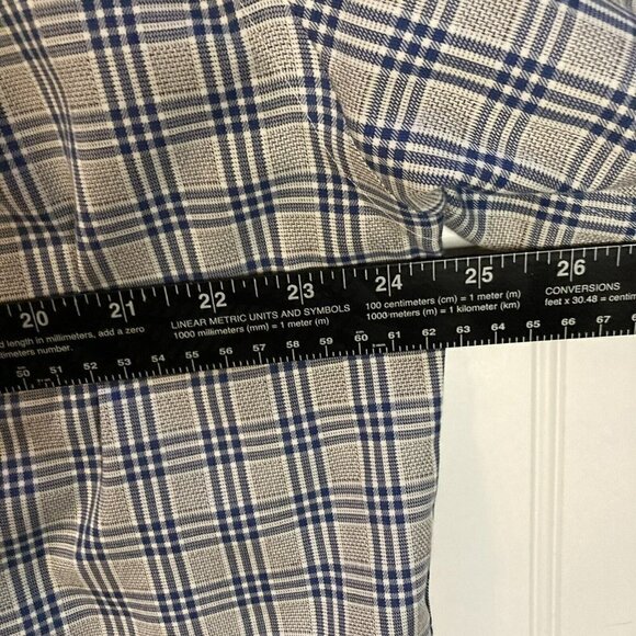 Joseph Abboud Mens Non-Iron Blue Plaid Contrast Cuff Button Down Shirt Size  XXL - Picture 8 of 12